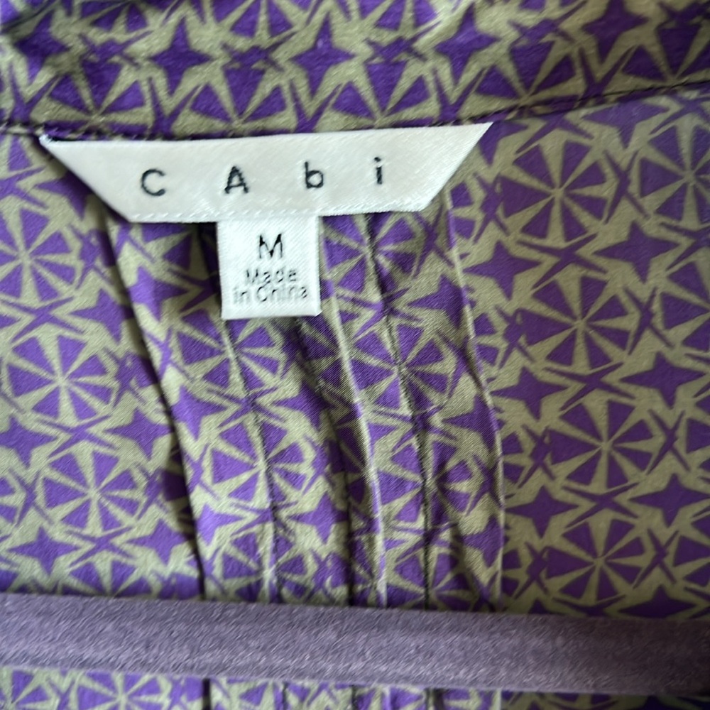 Cabi purple silk button up tunic - Picture 2 of 3